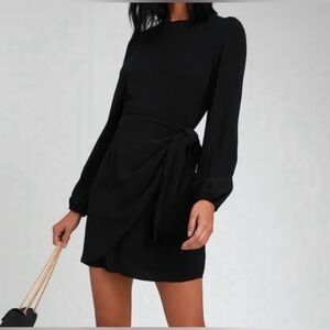 Lulu's Classic Black Long Sleeve Dress size XS